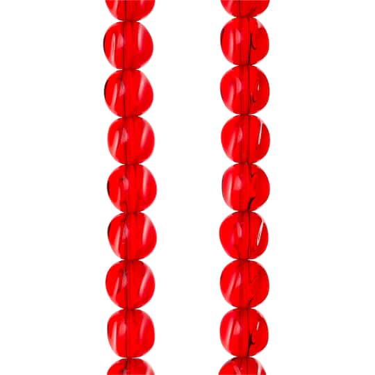 Ruby Cut Glass Round Beads, 10mm by Bead Landing&#x2122;